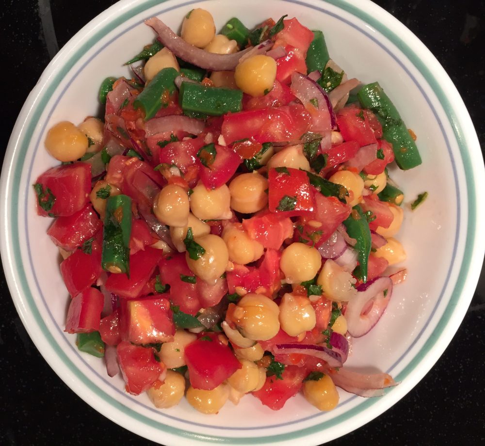 Minty Chick Pea, Green Bean, & Tomato Salad