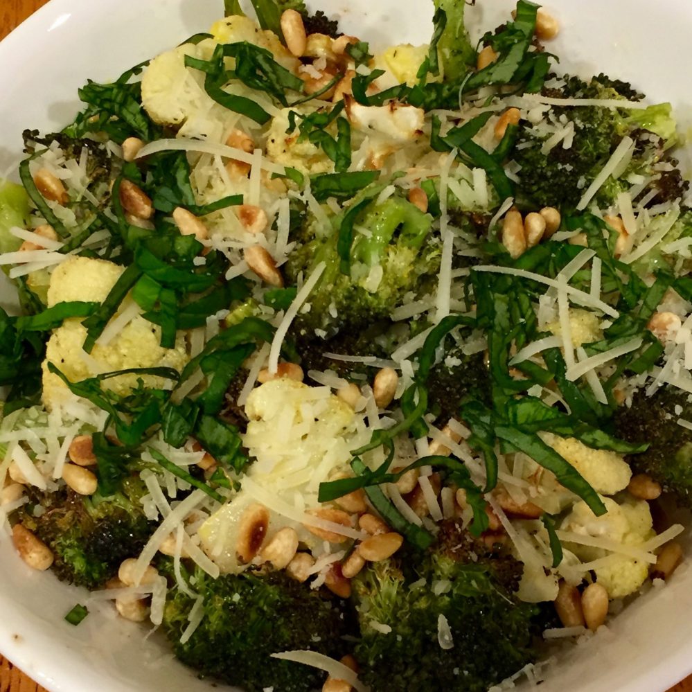 Roasted Broccoli & Cauliflower Parmesan