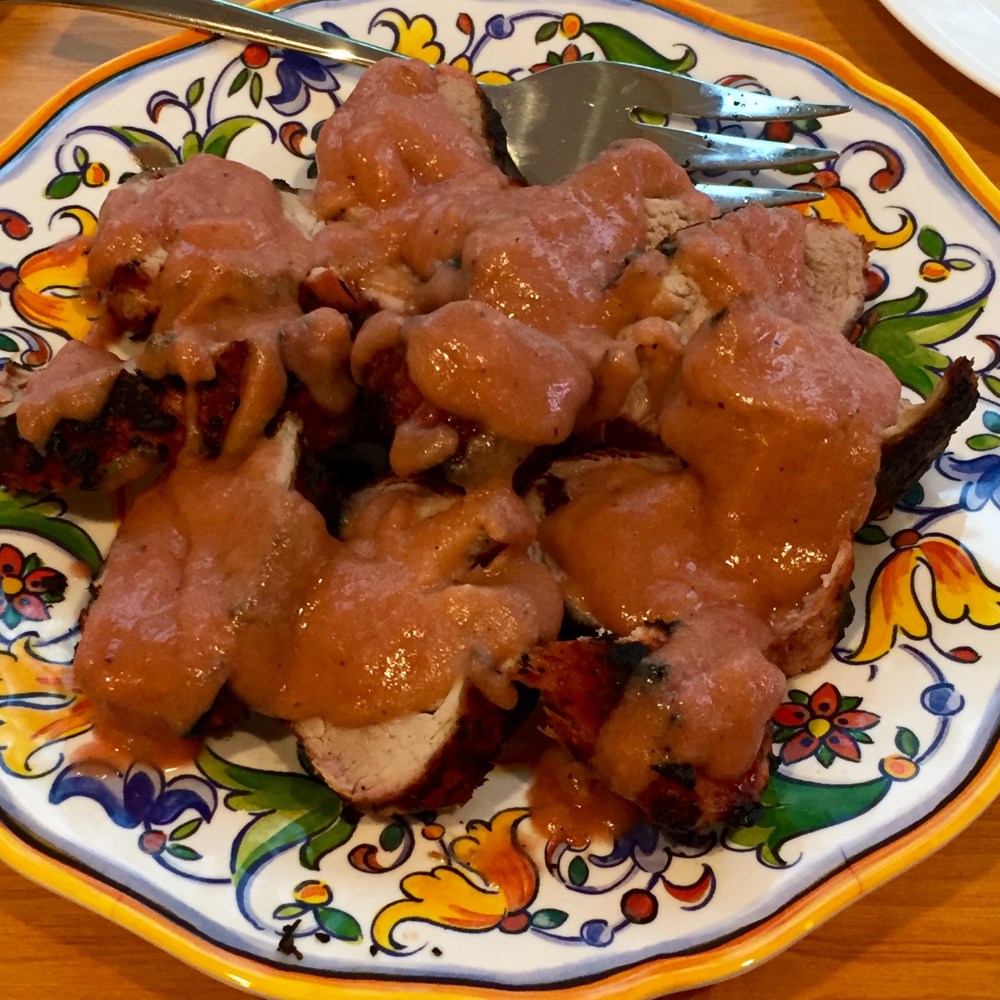 Grilled Pork With Rhubarb Sauce
