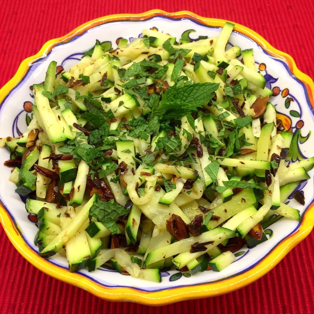 Zucchini With Toasted Almonds & Mint