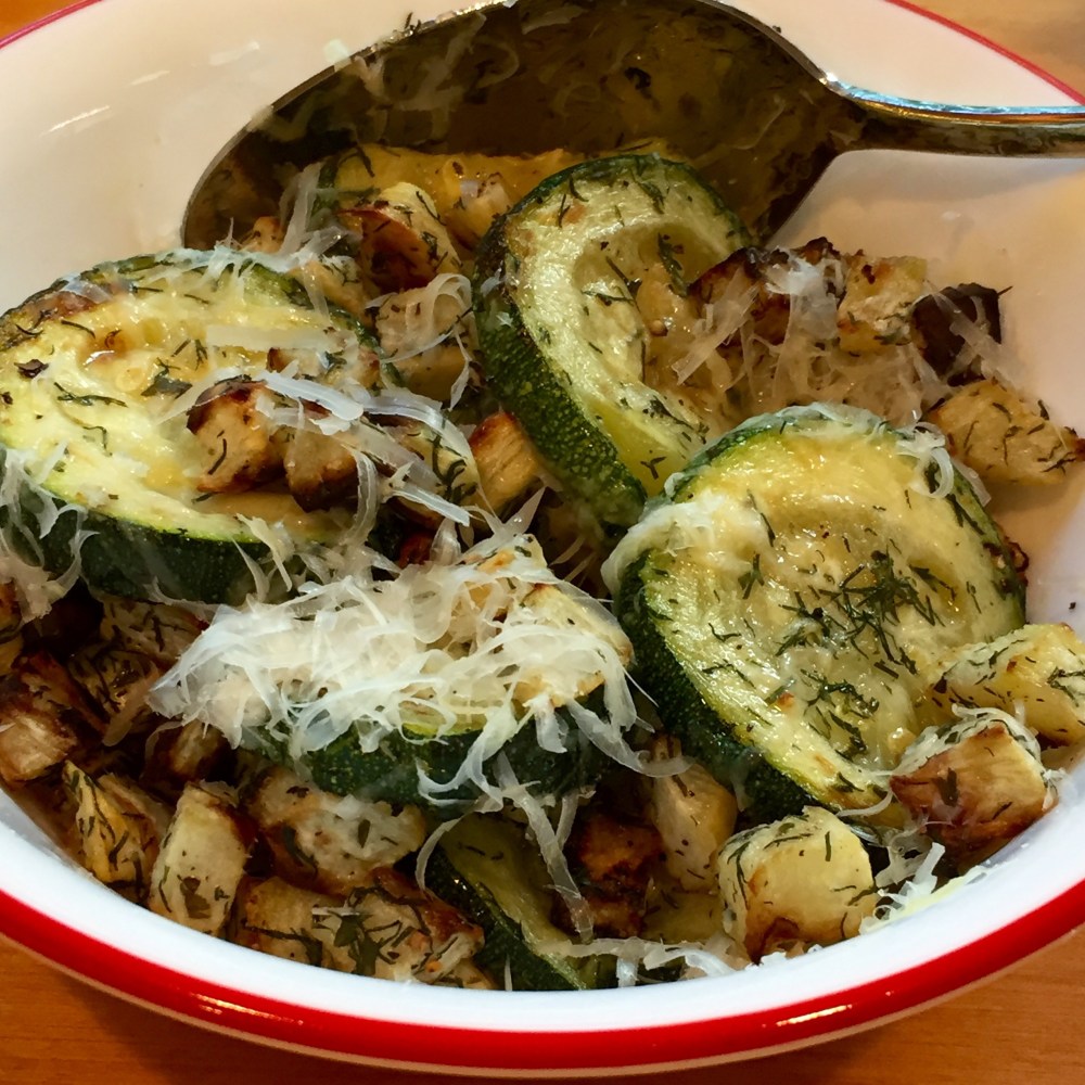 Roasted Herbed Turnips and Zucchini