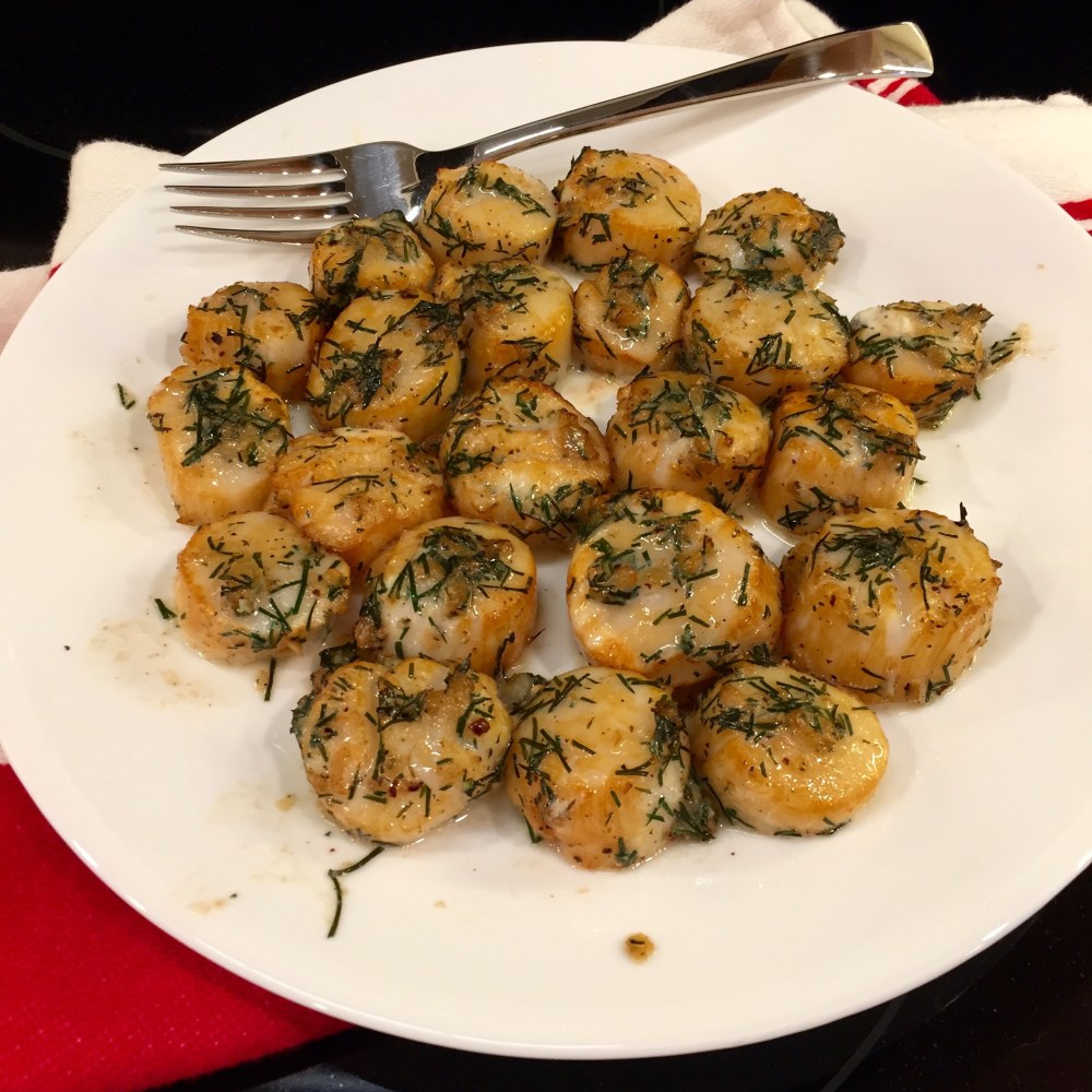 Planked Scallops With Dill &amp; Lemon