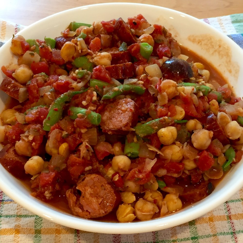 Spicy Garbanzo-Chorizo Stew